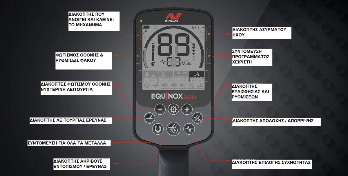 MINELAB MINELAB  EQUINOX 900 METAL DETECTOR + DISK 15″ DHURATE